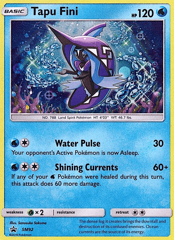 Tapu Fini, card SM92 from SM Black Star Promos
