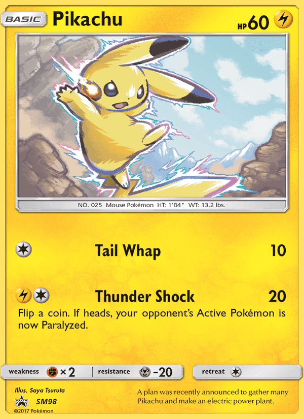 Pikachu, carta SM98 di SL Promo