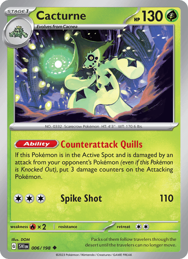 Cacturne, card 006 from Scarlet & Violet