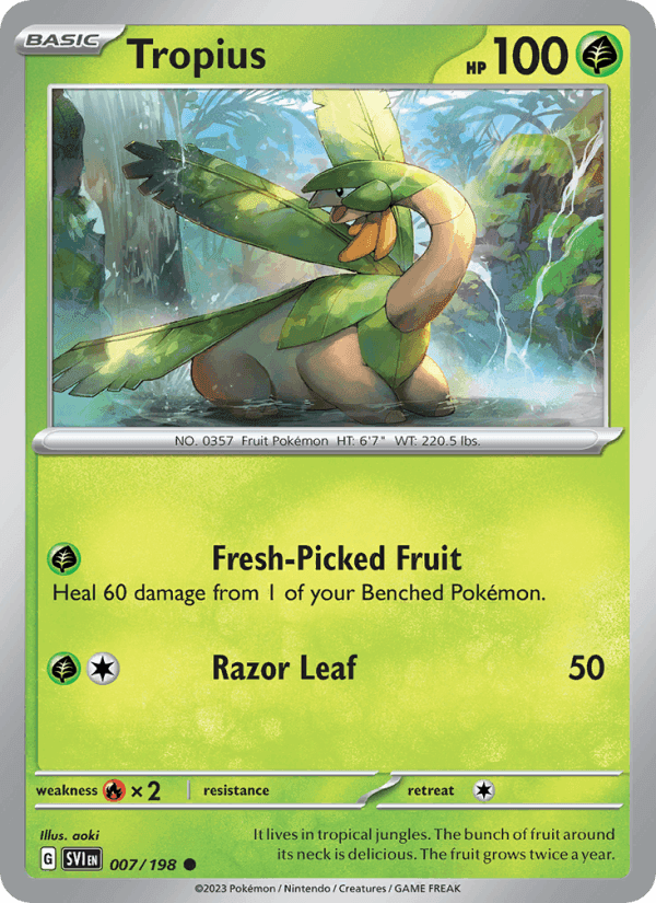 Tropius, carte 007 de Scarlet & Violet