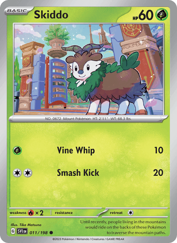 Skiddo, card 011 from Scarlet & Violet
