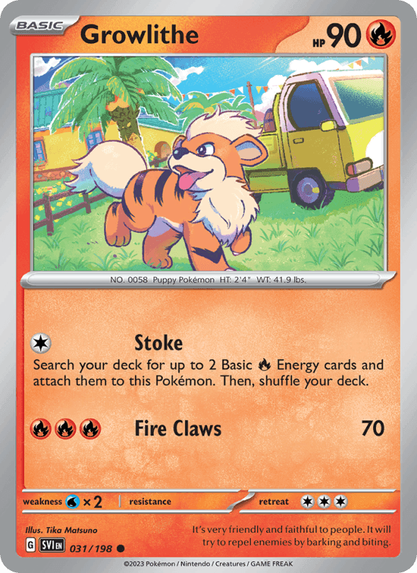 Growlithe, card 031 from Scarlet & Violet