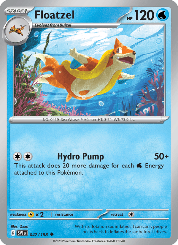 Floatzel, card 047 from Scarlet & Violet