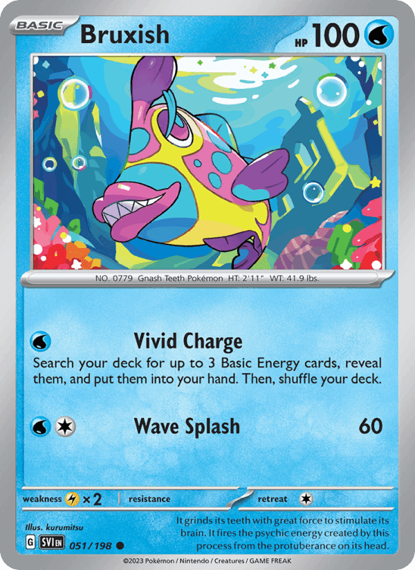 Bruxish, card 051 from Scarlet & Violet