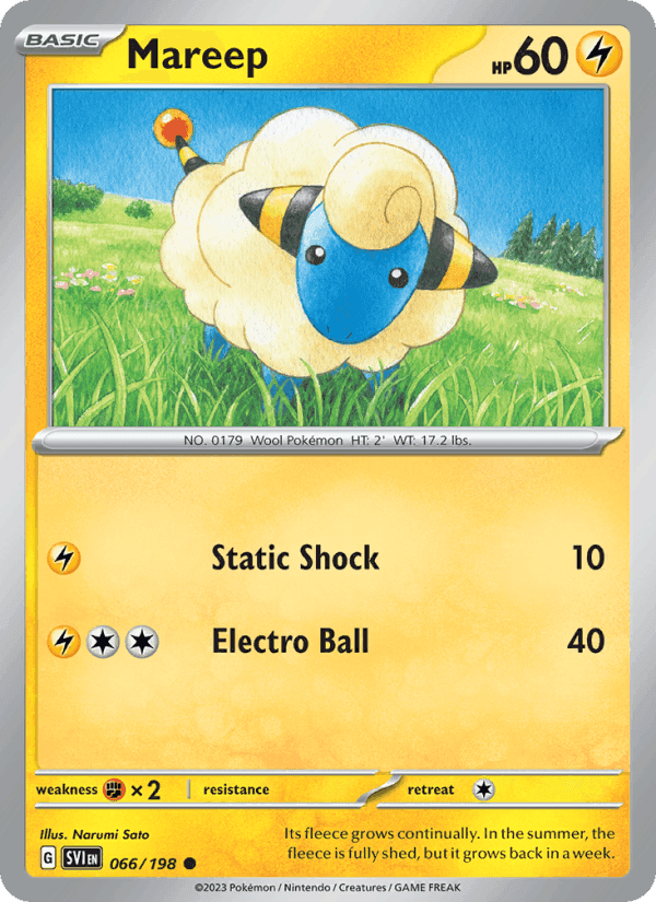 Mareep, carta 066 di Scarlet & Violet