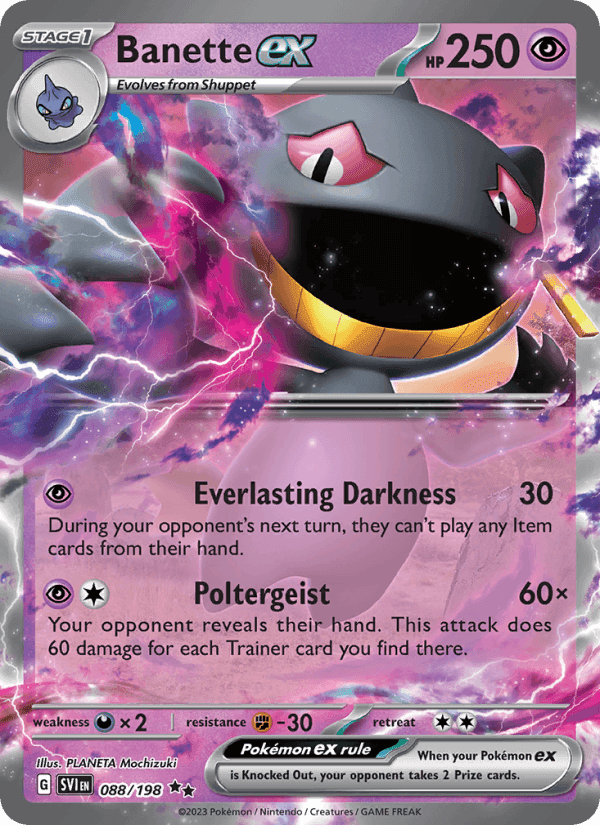 Banette ex, card 088 from Scarlet & Violet