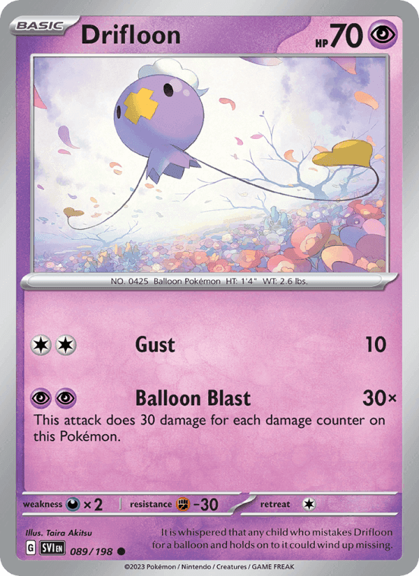 Drifloon, card 089 from Scarlet & Violet