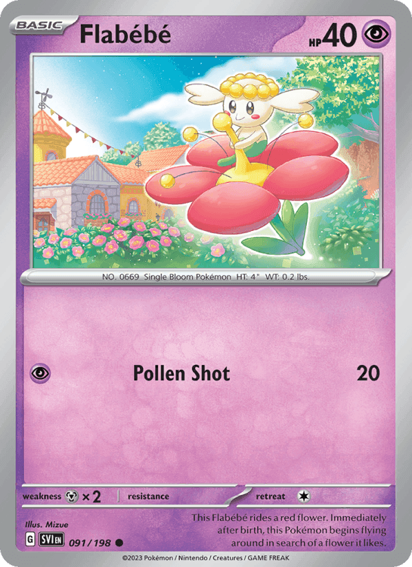 Flabébé, card 091 from Scarlet & Violet