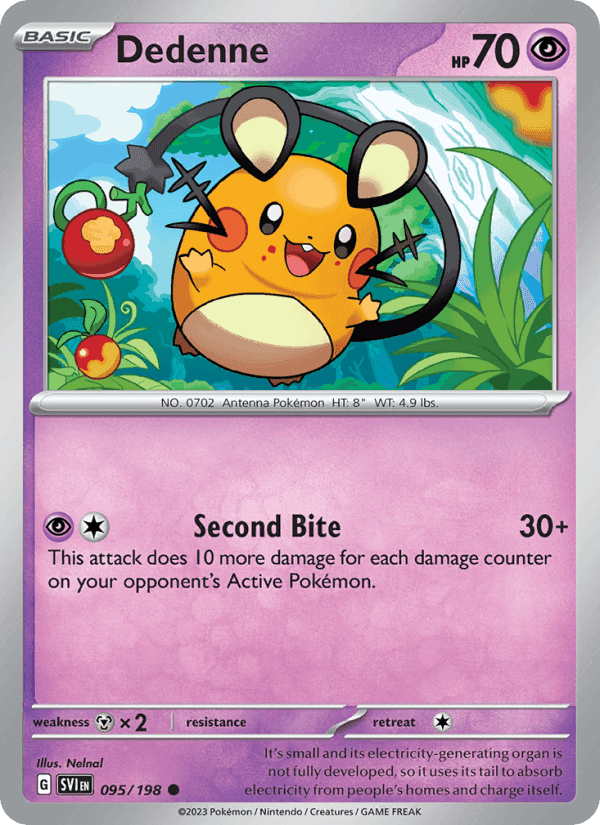 Dedenne, carta 095 de Scarlet & Violet