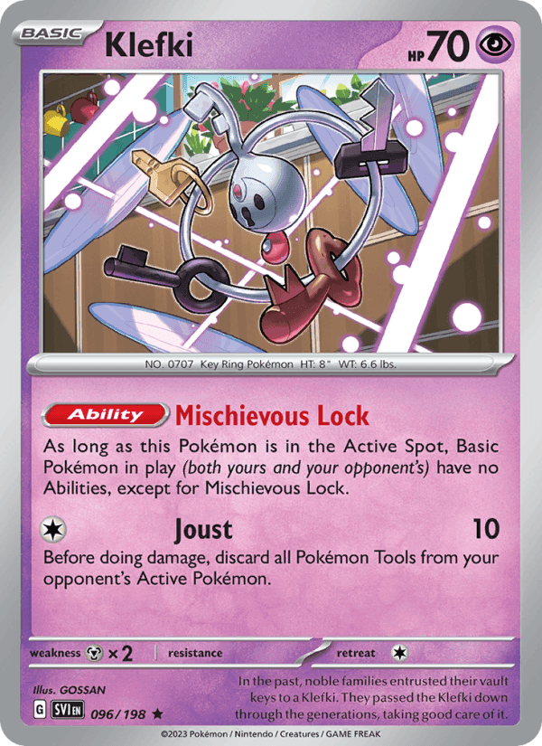 Klefki, card 096 from Scarlet & Violet
