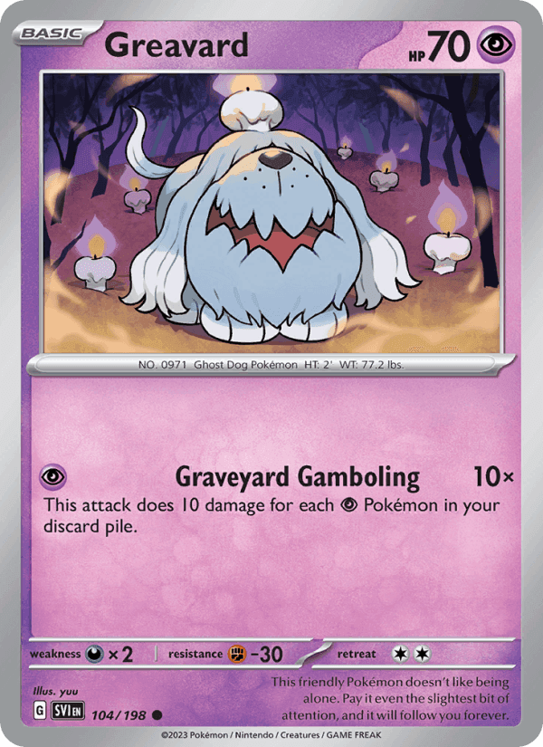 Greavard, card 104 from Scarlet & Violet
