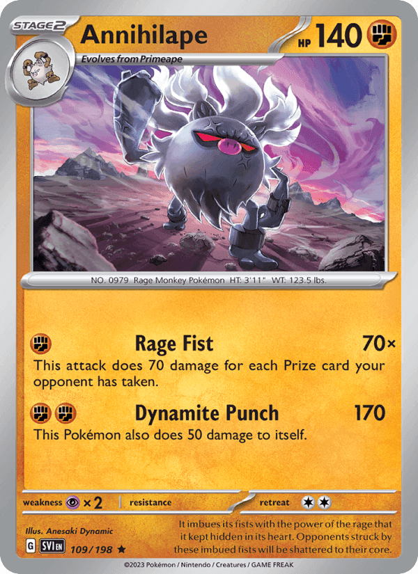 Annihilape, card 109 from Scarlet & Violet