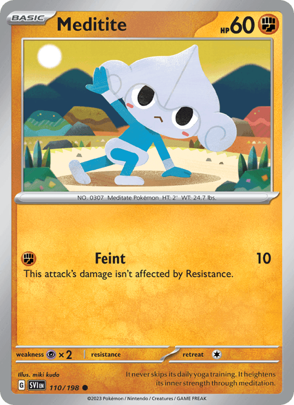 Meditite, card 110 from Scarlet & Violet