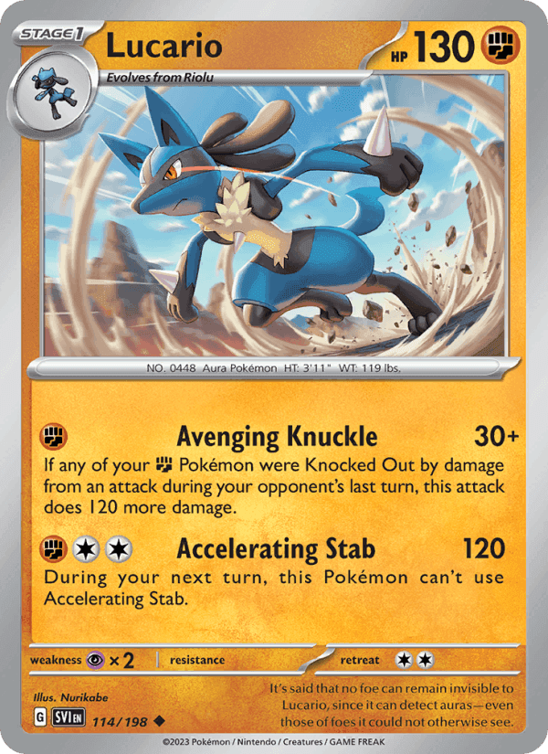 Lucario, carte 114 de Scarlet & Violet