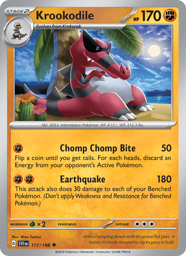 Krookodile, card 117 from Scarlet & Violet
