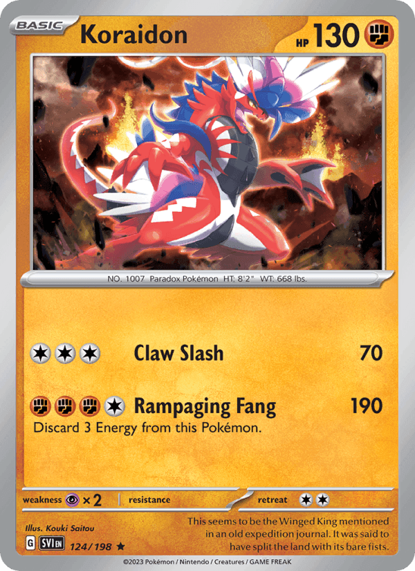 Koraidon, card 124 from Scarlet & Violet
