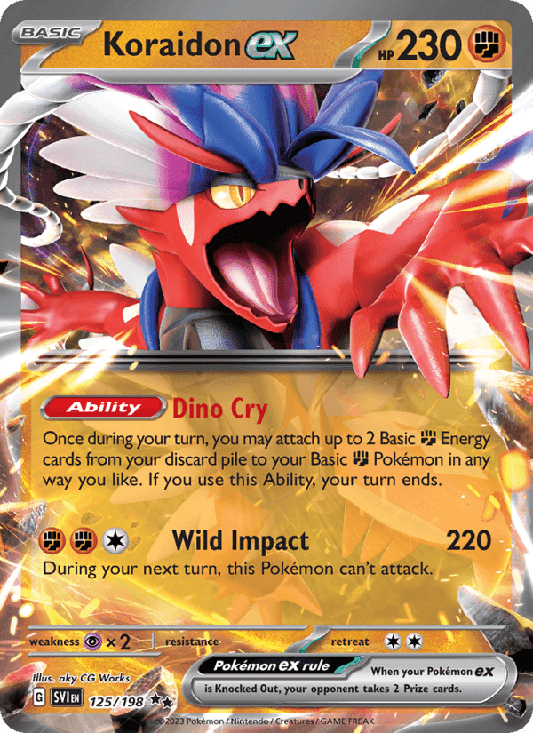 Koraidon ex, card 125 from Scarlet & Violet