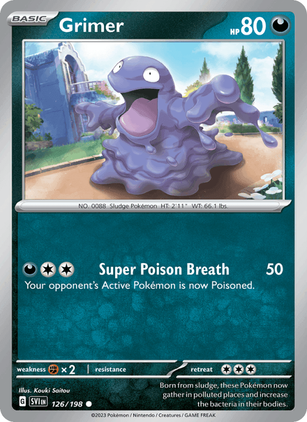 Grimer, card 126 from Scarlet & Violet