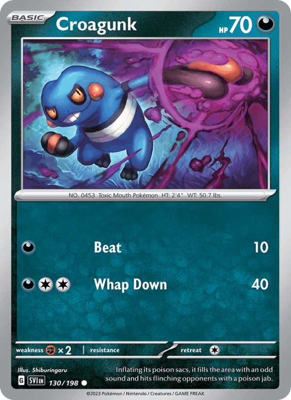 Croagunk, card 130 from Scarlet & Violet