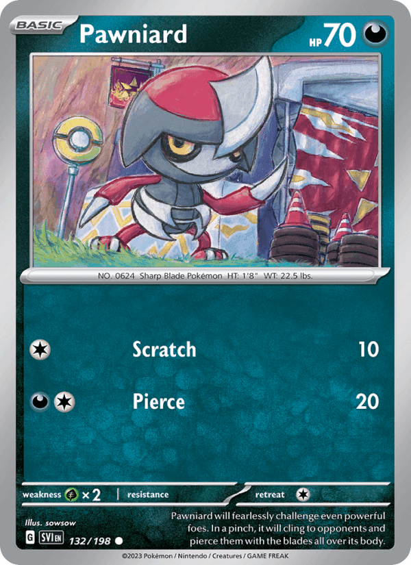 Pawniard, card 132 from Scarlet & Violet