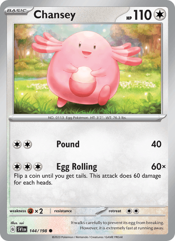 Chansey, card 144 from Scarlet & Violet