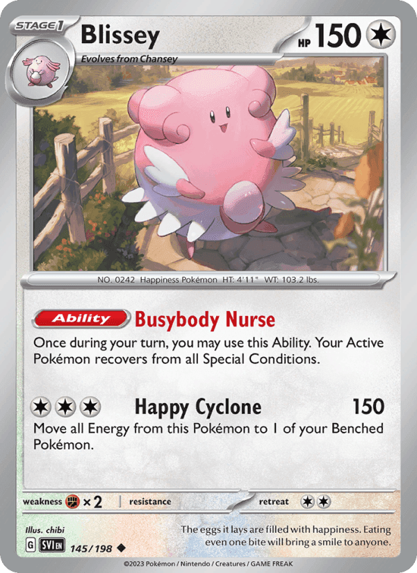 Blissey, card 145 from Scarlet & Violet