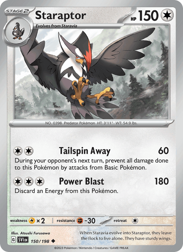 Staraptor, card 150 from Scarlet & Violet