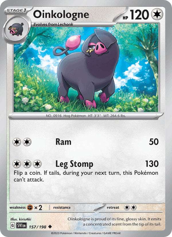 Oinkologne, card 157 from Scarlet & Violet