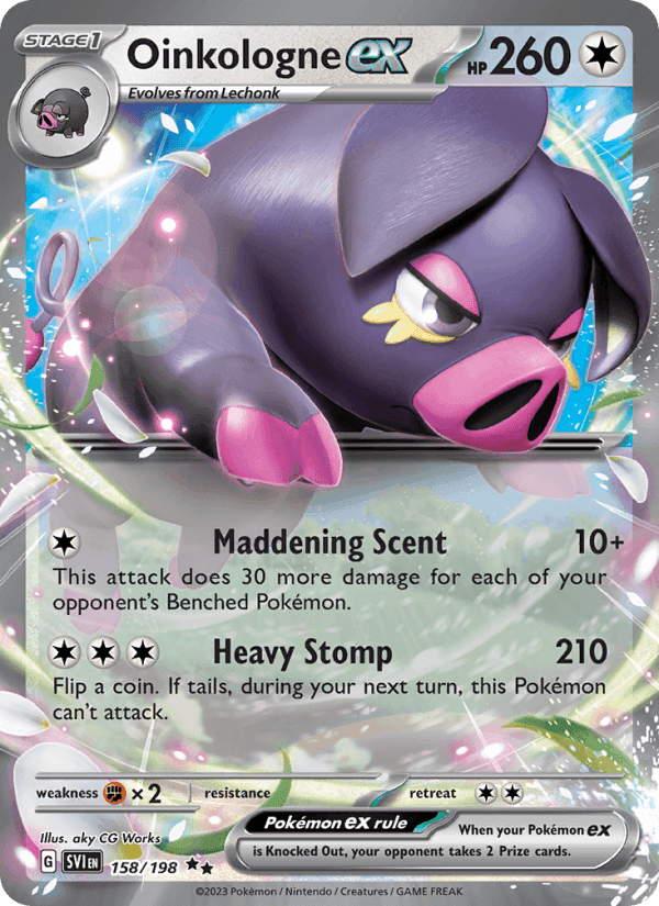 Oinkologne ex, card 158 from Scarlet & Violet