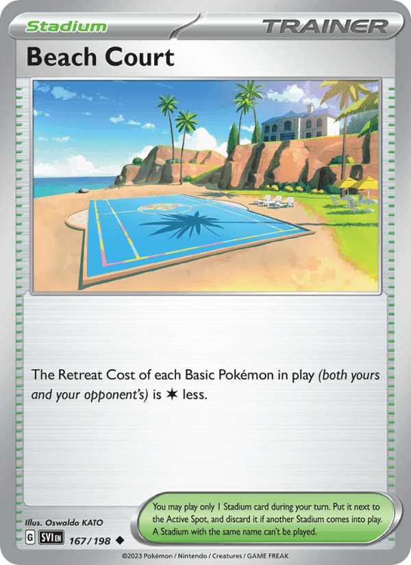 Beach Court, card 167 from Scarlet & Violet