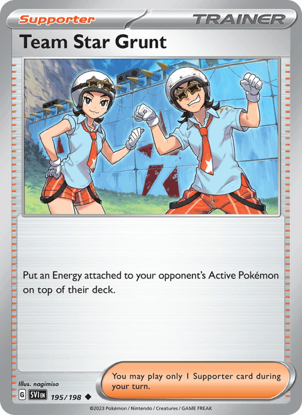 Team Star Grunt, card 195 from Scarlet & Violet
