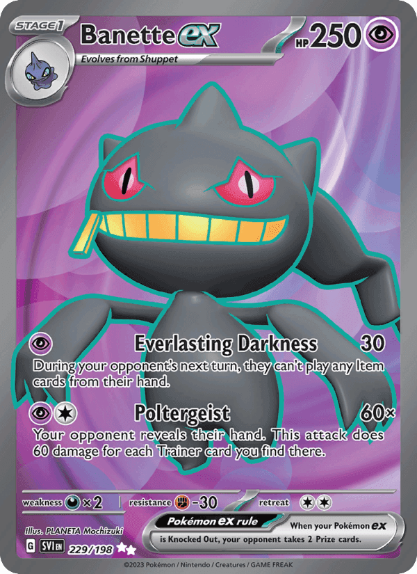 Banette ex, card 229 from Scarlet & Violet