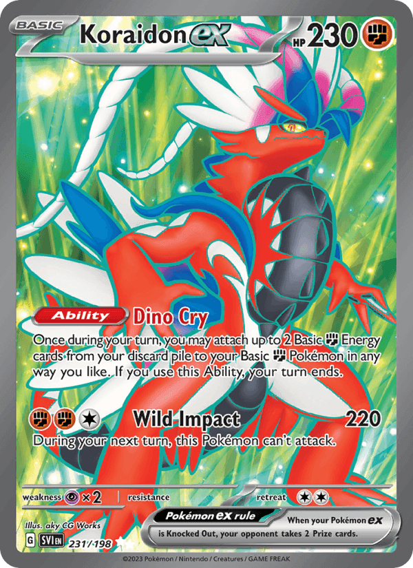 Koraidon ex, card 231 from Scarlet & Violet