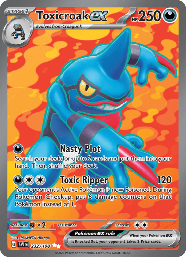 Toxicroak ex, card 232 from Scarlet & Violet