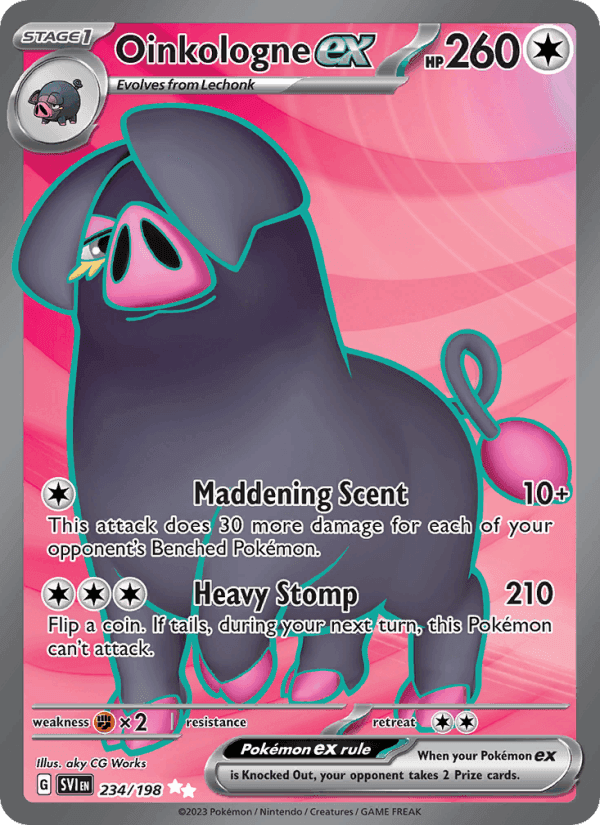Oinkologne ex, card 234 from Scarlet & Violet