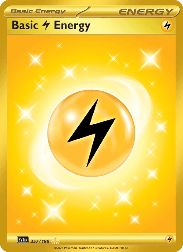 Basic Lightning Energy, card 257 from Scarlet & Violet