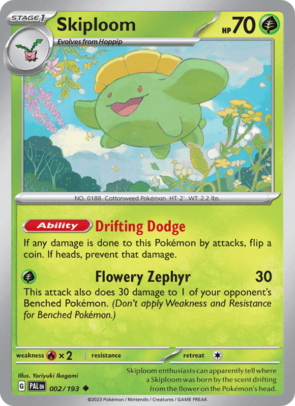 Paldea Evolved の 002 番、Skiploom