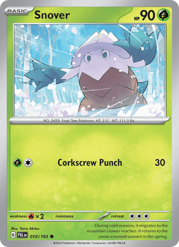 Snover, carta 010 di Paldea Evolved