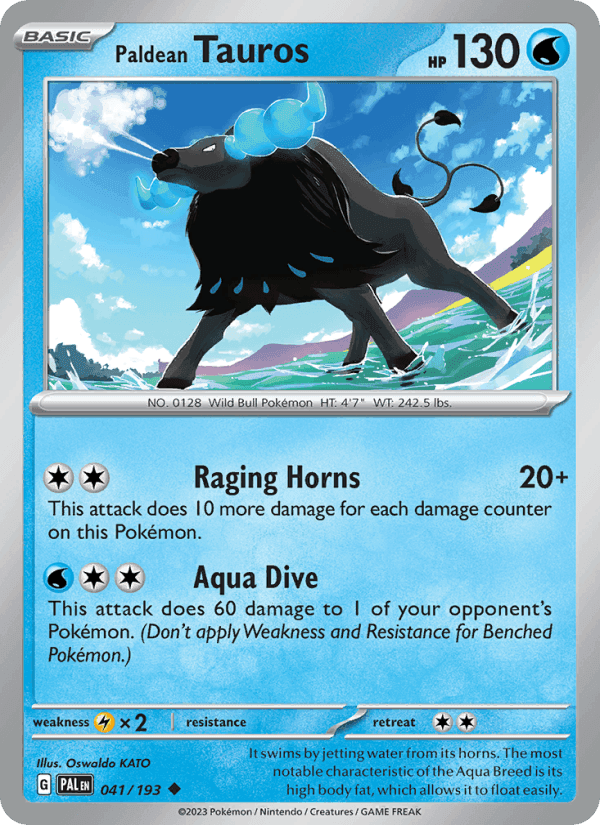 Paldean Tauros, carte 041 de Paldea Evolved