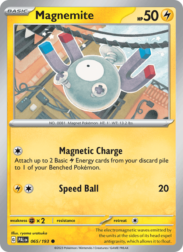 Magnemite, card 065 from Paldea Evolved