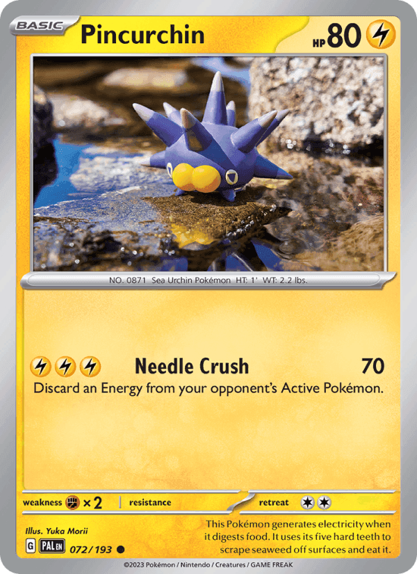 Pincurchin, card 072 from Paldea Evolved