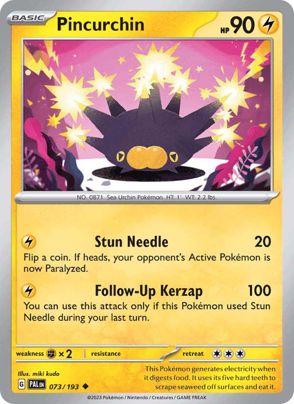 Pincurchin, card 073 from Paldea Evolved