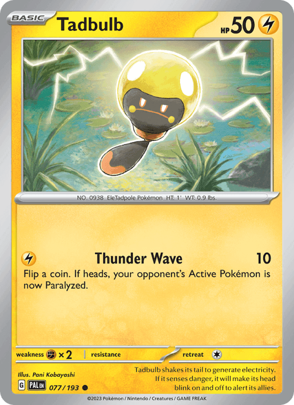 Tadbulb, card 077 from Paldea Evolved