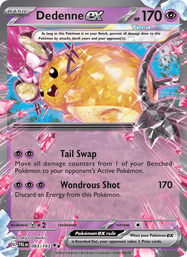 Dedenne ex, card 093 from Paldea Evolved