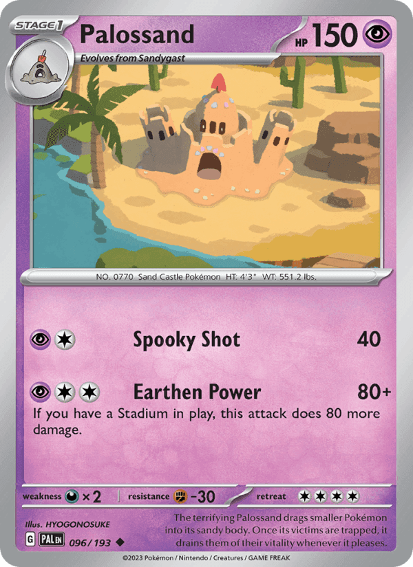 Palossand, card 096 from Paldea Evolved
