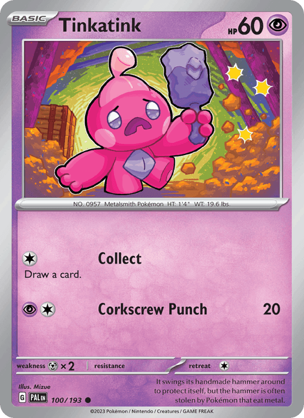 Tinkatink, card 100 from Paldea Evolved