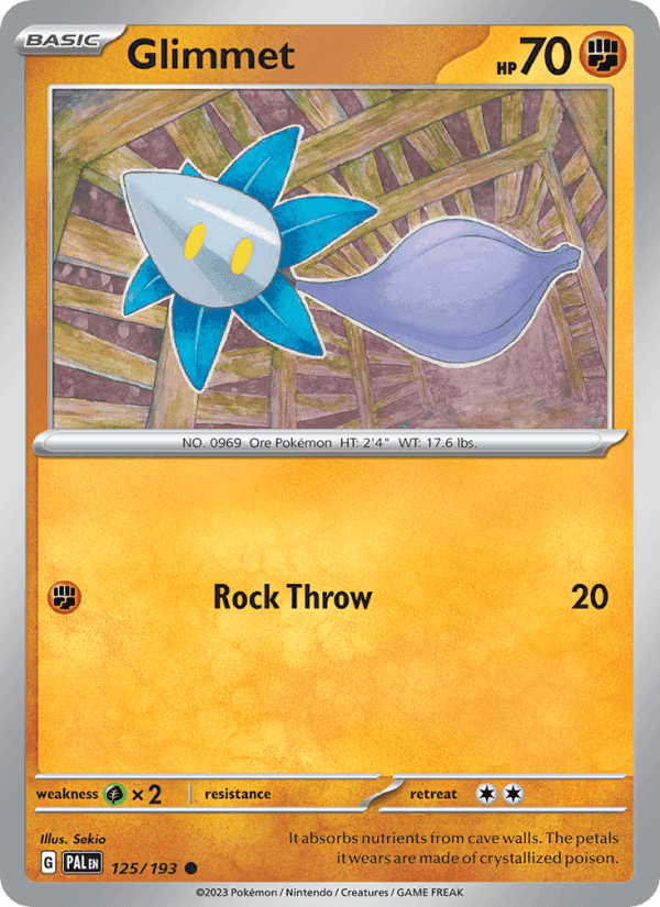 Glimmet, card 125 from Paldea Evolved