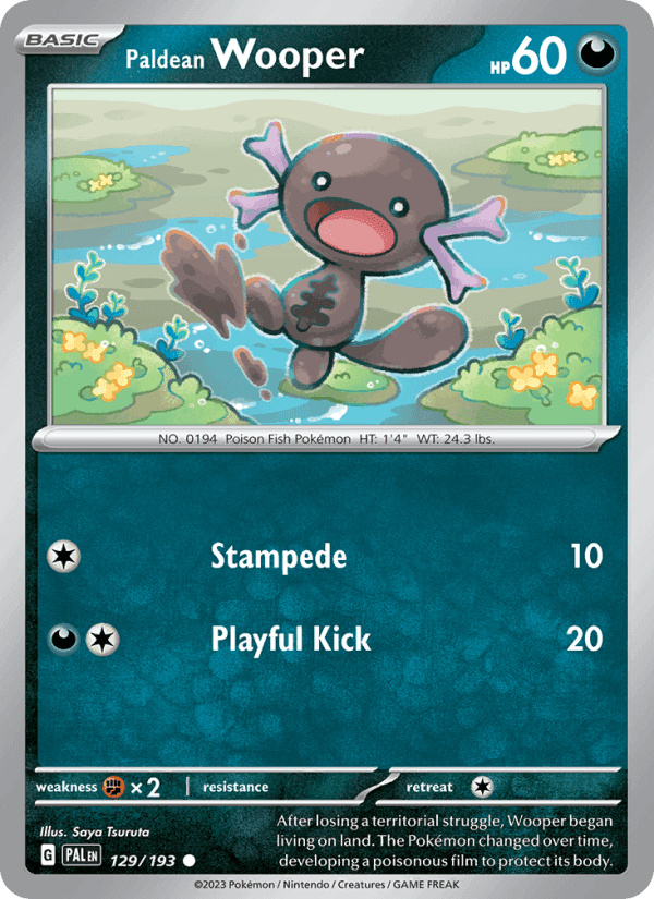 Paldean Wooper, card 129 from Paldea Evolved