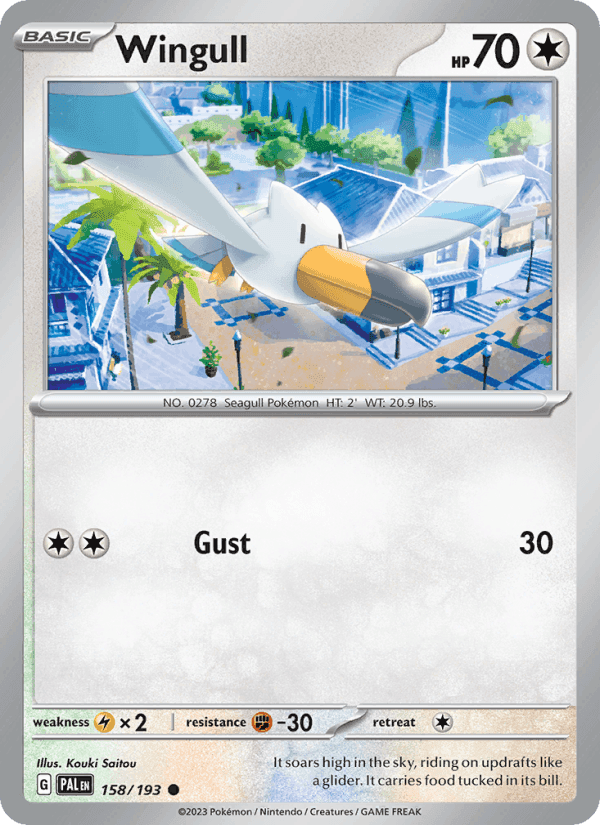 Wingull, card 158 from Paldea Evolved