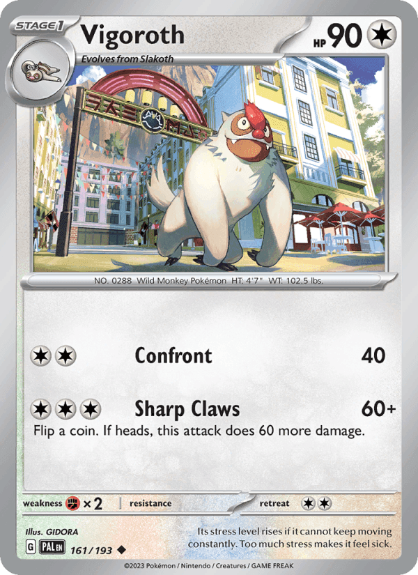 Vigoroth, card 161 from Paldea Evolved